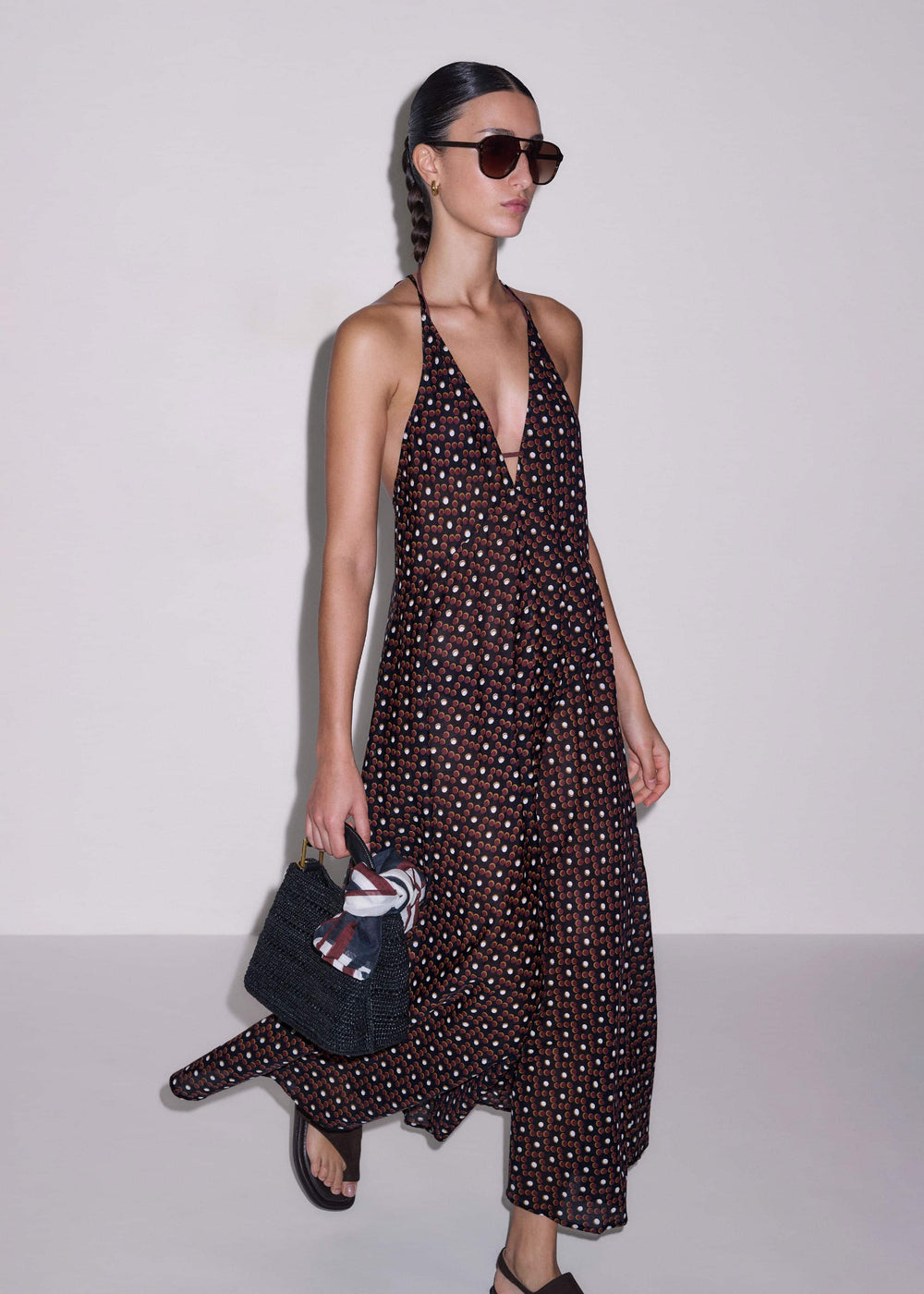 Black Halter Maxi Beach Dress meandem