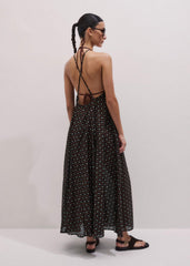 Black Halter Maxi Beach Dress meandem