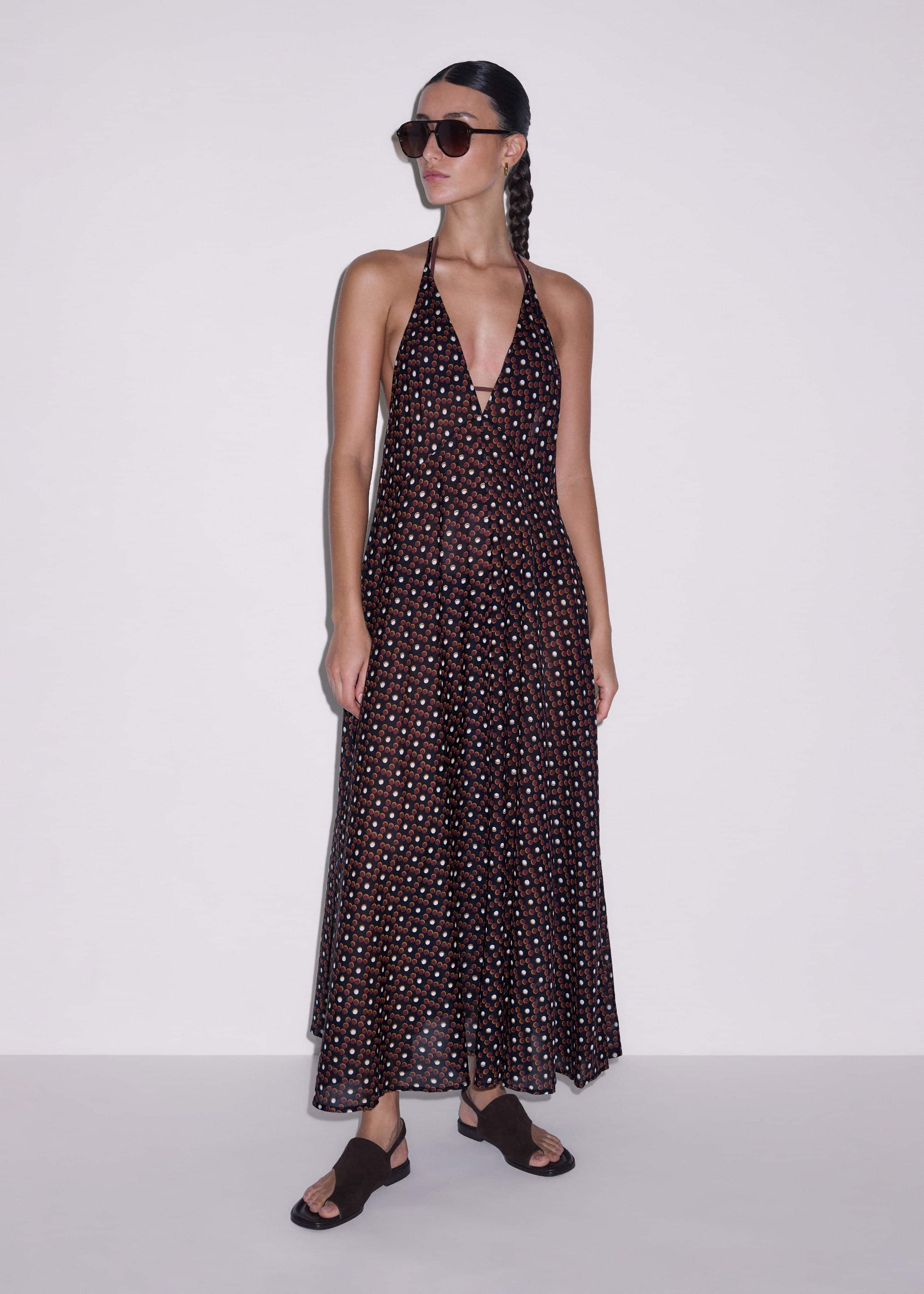 Black Halter Maxi Beach Dress meandem