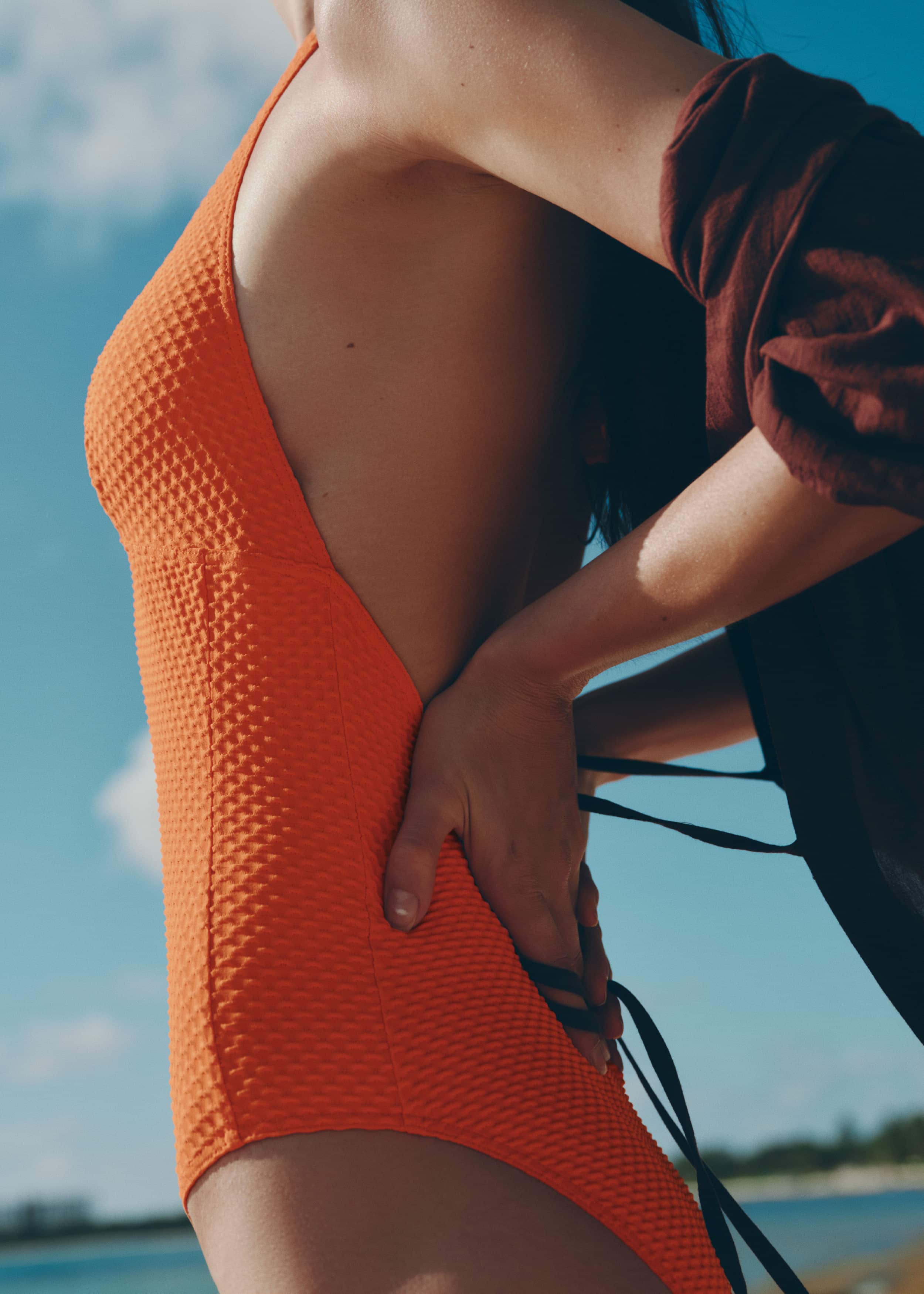 Orange Halterneck Swimsuit meandem