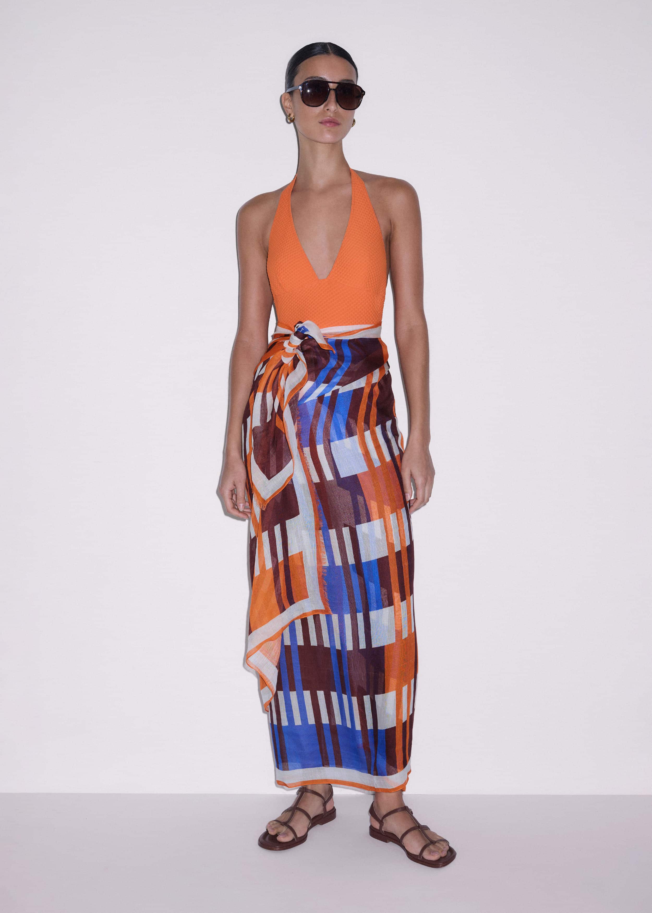 Orange Halterneck Swimsuit meandem