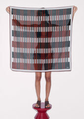 Cinnamon Brown Stripe Summer Scarf meandem