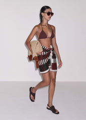 Cinnamon Brown Stripe Summer Scarf meandem