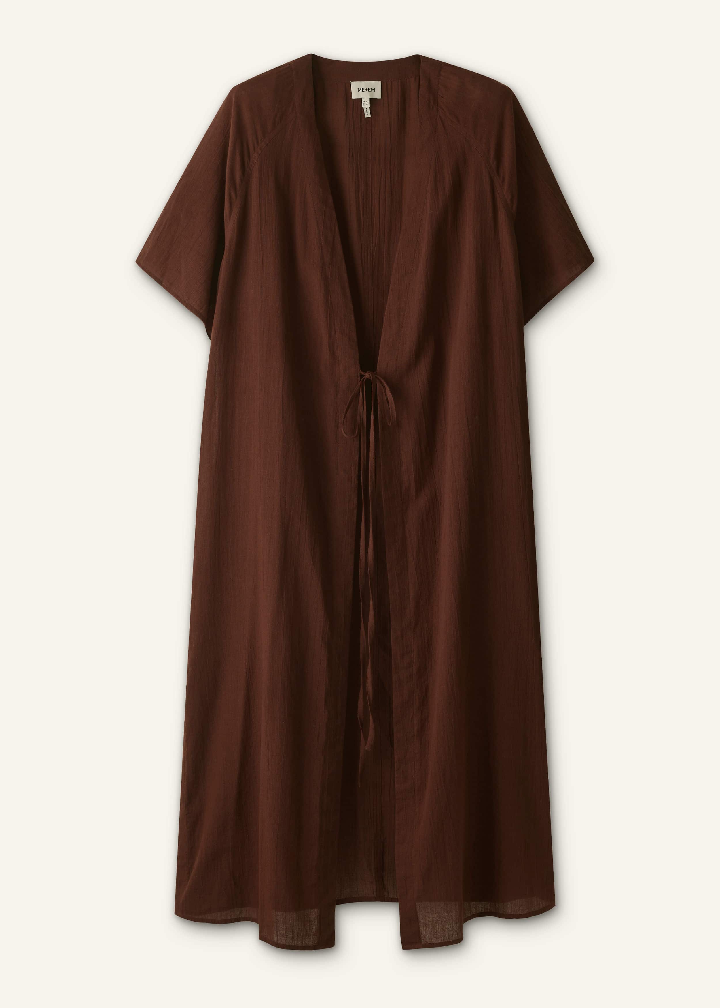 Cinnamon Brown Tie Front Maxi Cover Up meandem