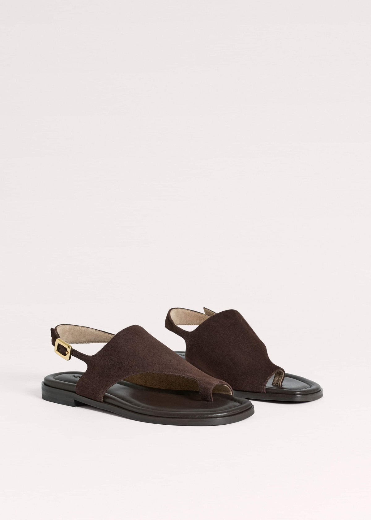 Brown Asymmetric Toe Loop Sandal meandem