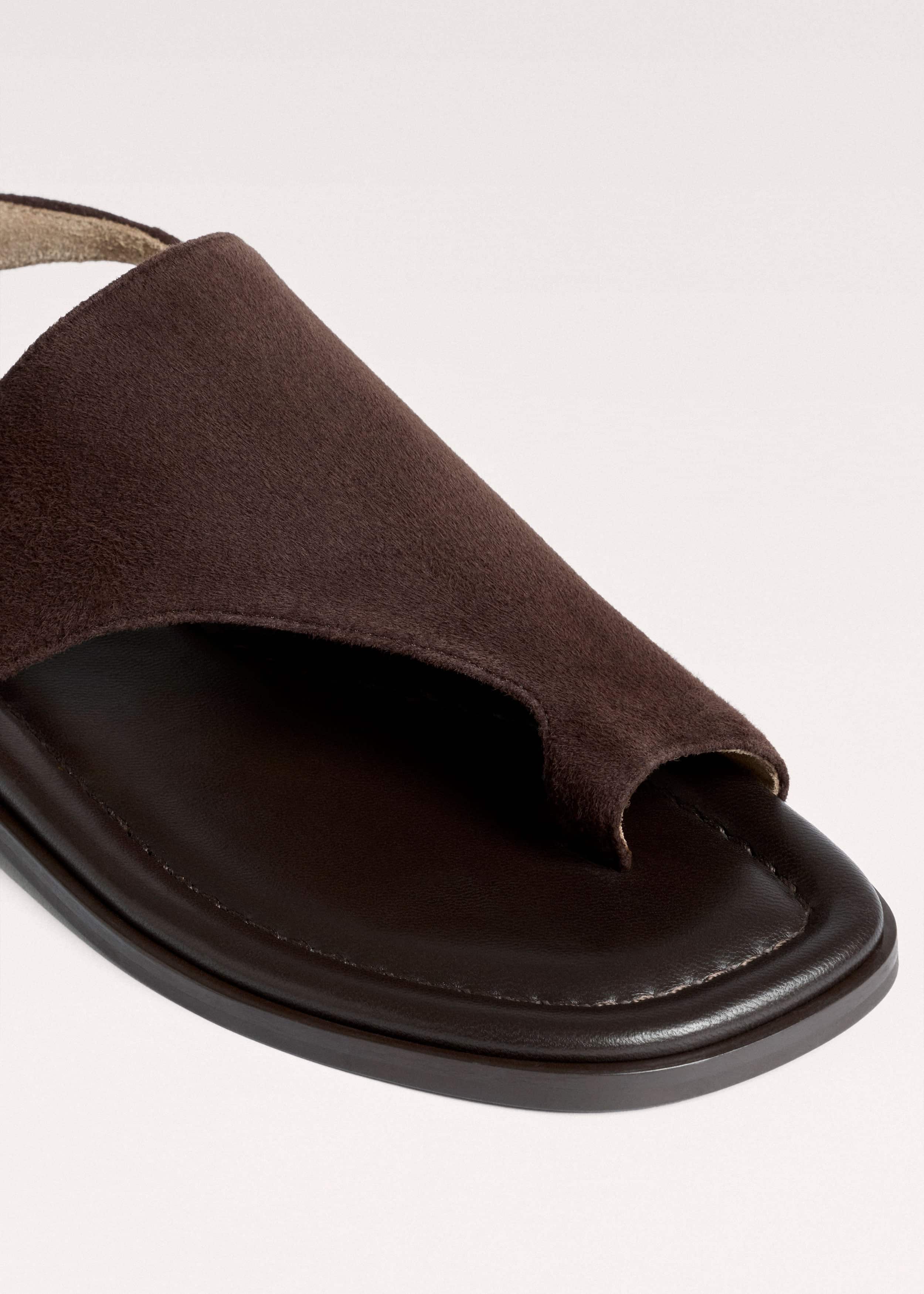 Brown Asymmetric Toe Loop Sandal meandem