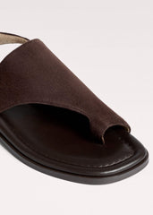 Brown Asymmetric Toe Loop Sandal meandem