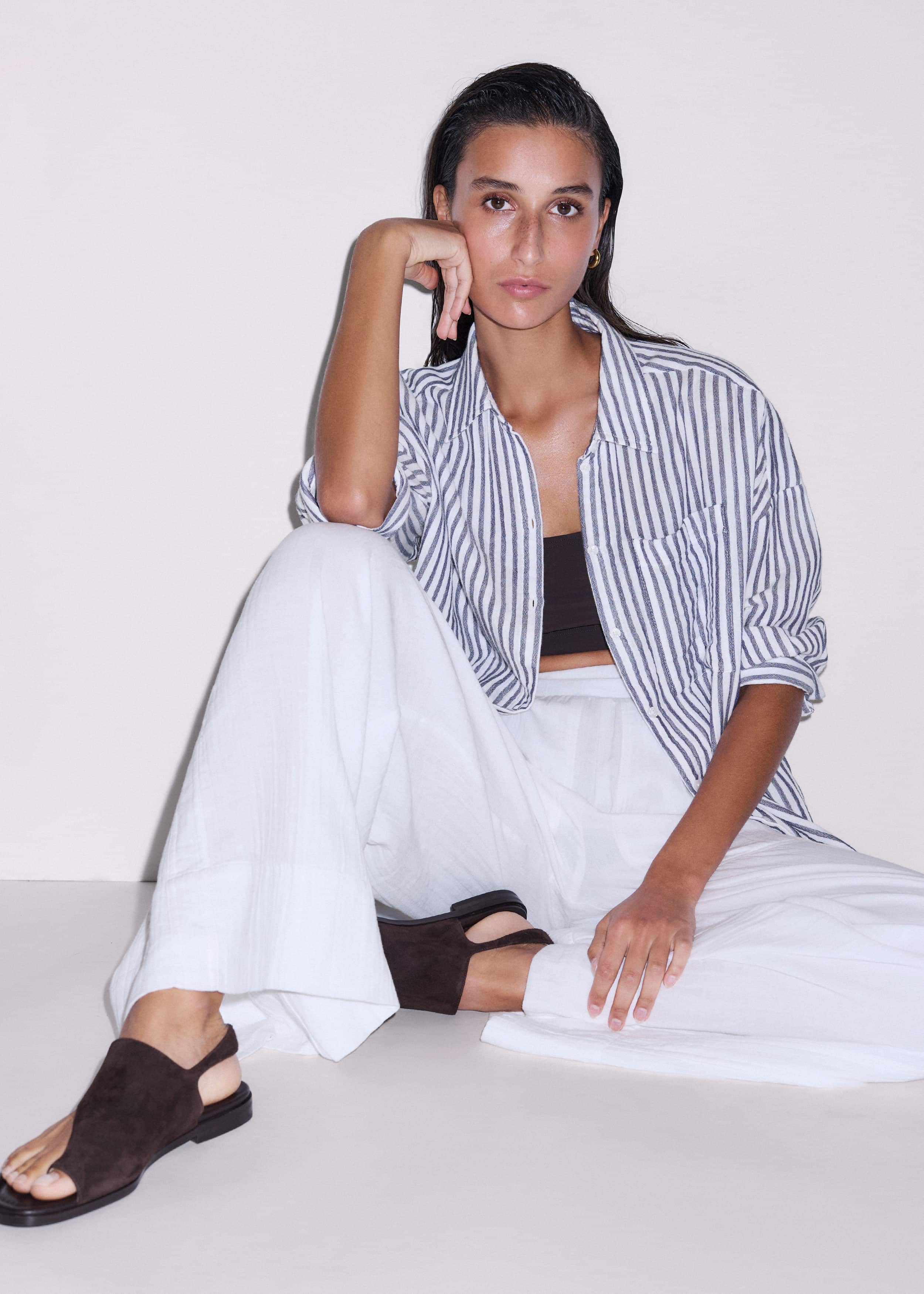 Brown Asymmetric Toe Loop Sandal meandem