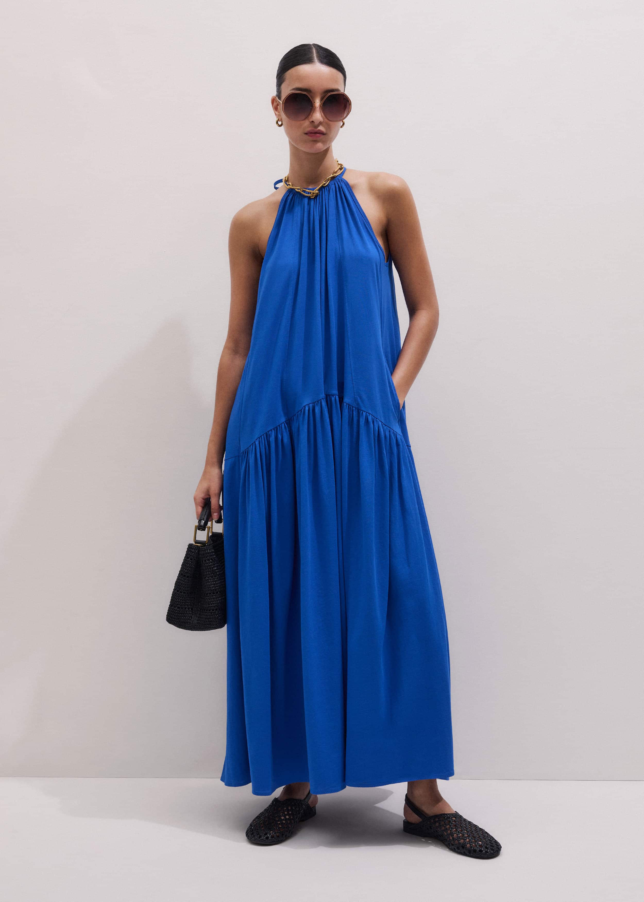 Blue Halterneck Maxi Dress meandem