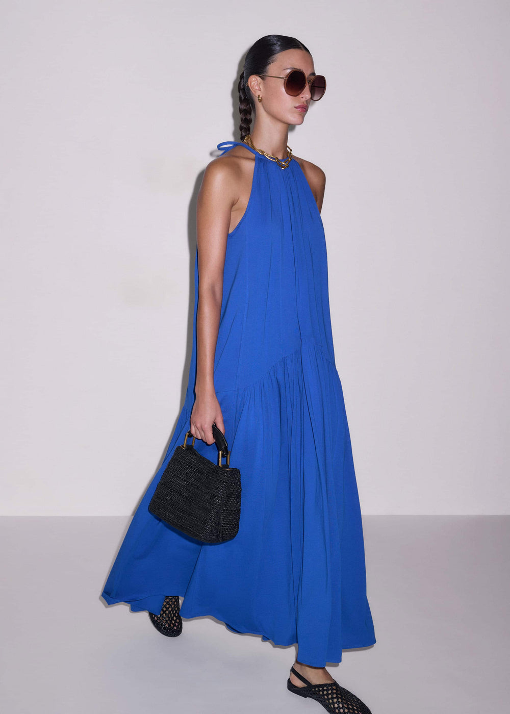 Blue Halterneck Maxi Dress meandem