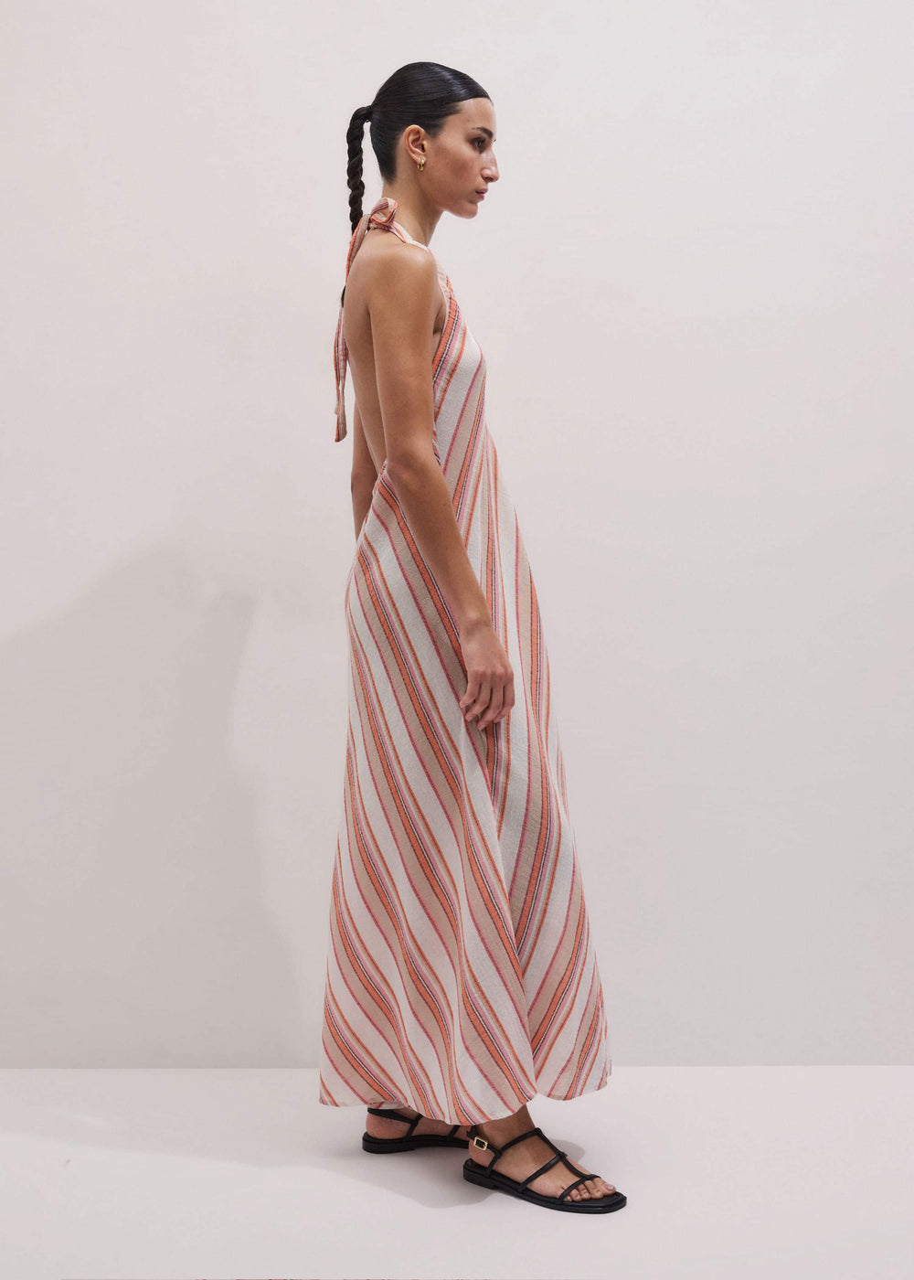 Pink Halter Maxi Beach Dress meandem