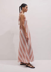 Pink Halter Maxi Beach Dress meandem