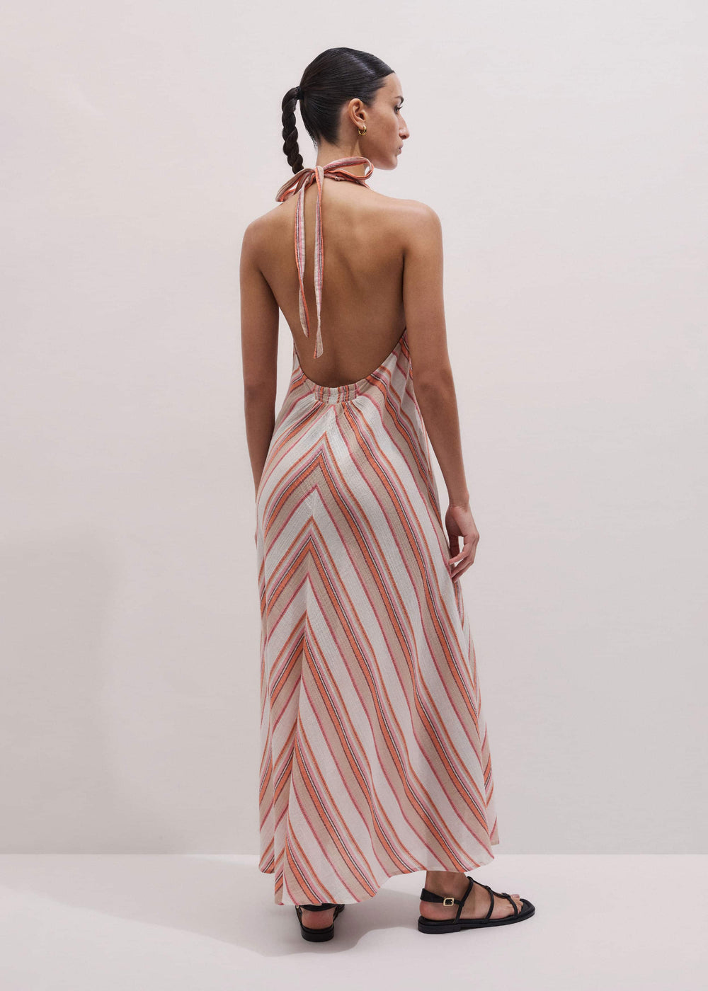 Pink Halter Maxi Beach Dress meandem