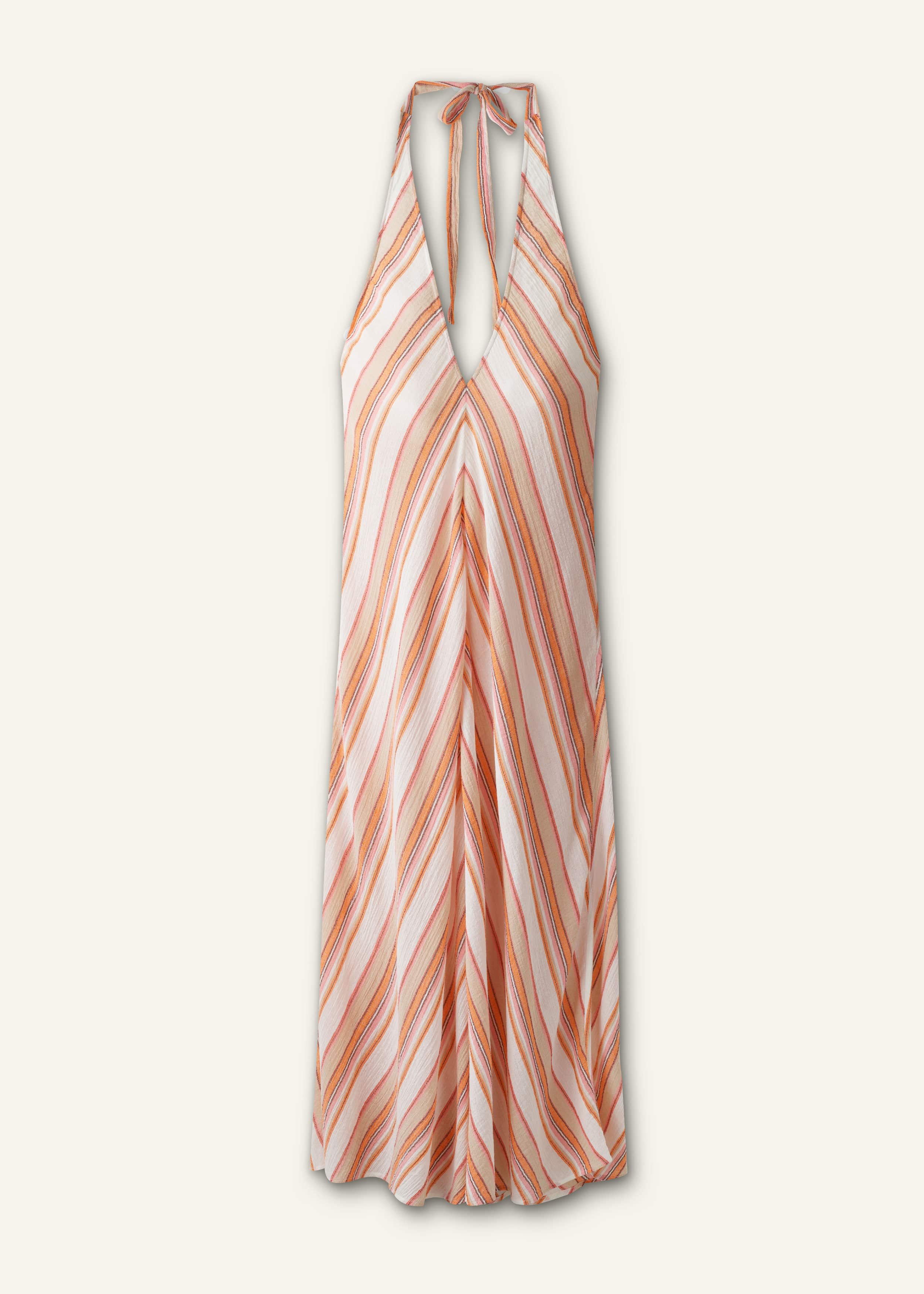 Pink Halter Maxi Beach Dress meandem