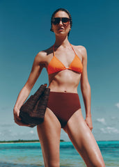 Cinnamon Brown High-Rise Bikini Bottom meandem