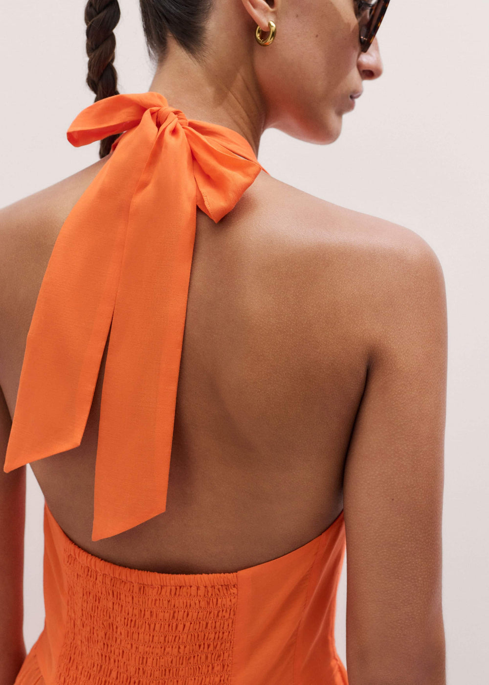 Orange Tiered Maxi Beach Dress meandem