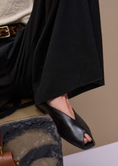 Black Peep Toe Flat meandem