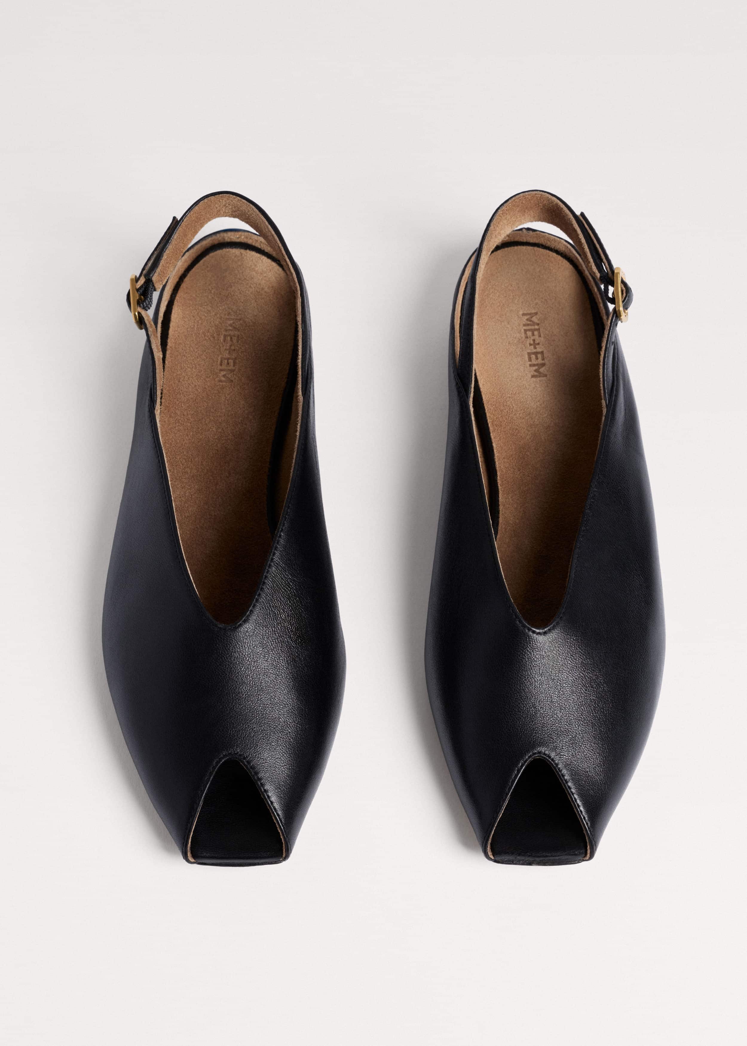 Black Peep Toe Flat meandem