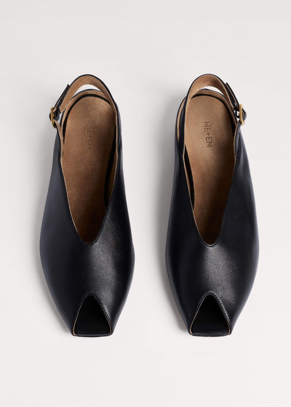 Black Peep Toe Flat meandem
