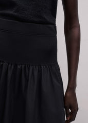 Black Mixed Media Maxi Skirt meandem
