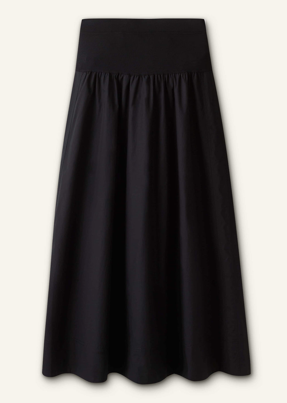 Black Mixed Media Maxi Skirt meandem