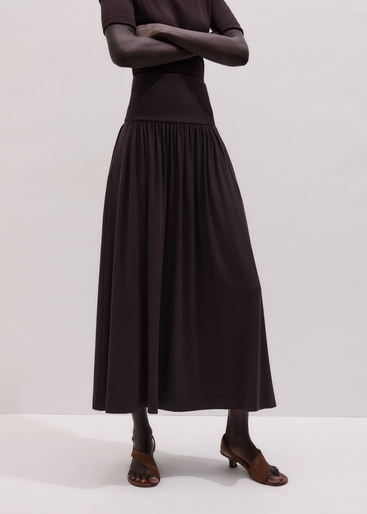 Brown Soft Sculpt Maxi Skirt meandem