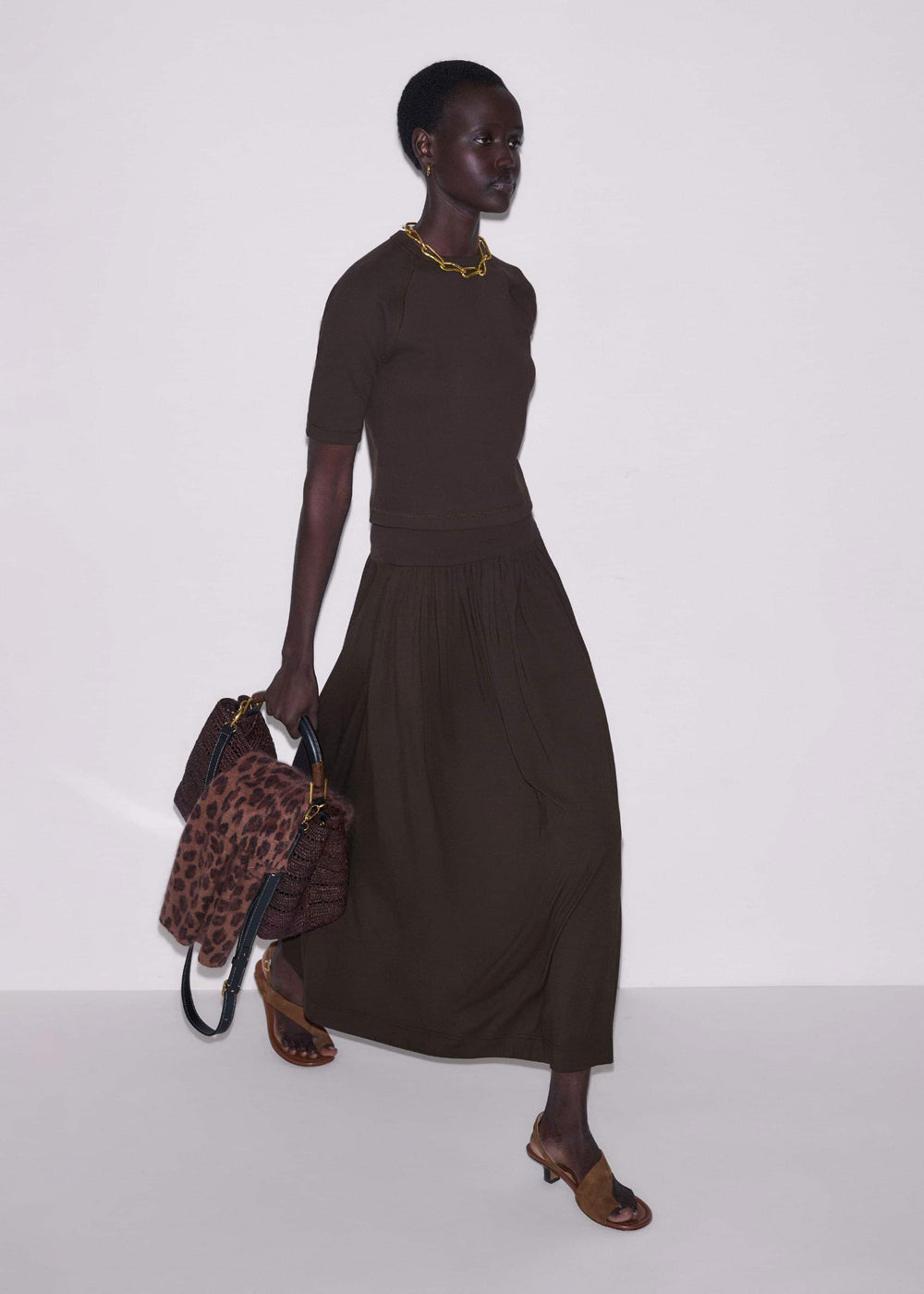 Brown Soft Sculpt Maxi Skirt meandem
