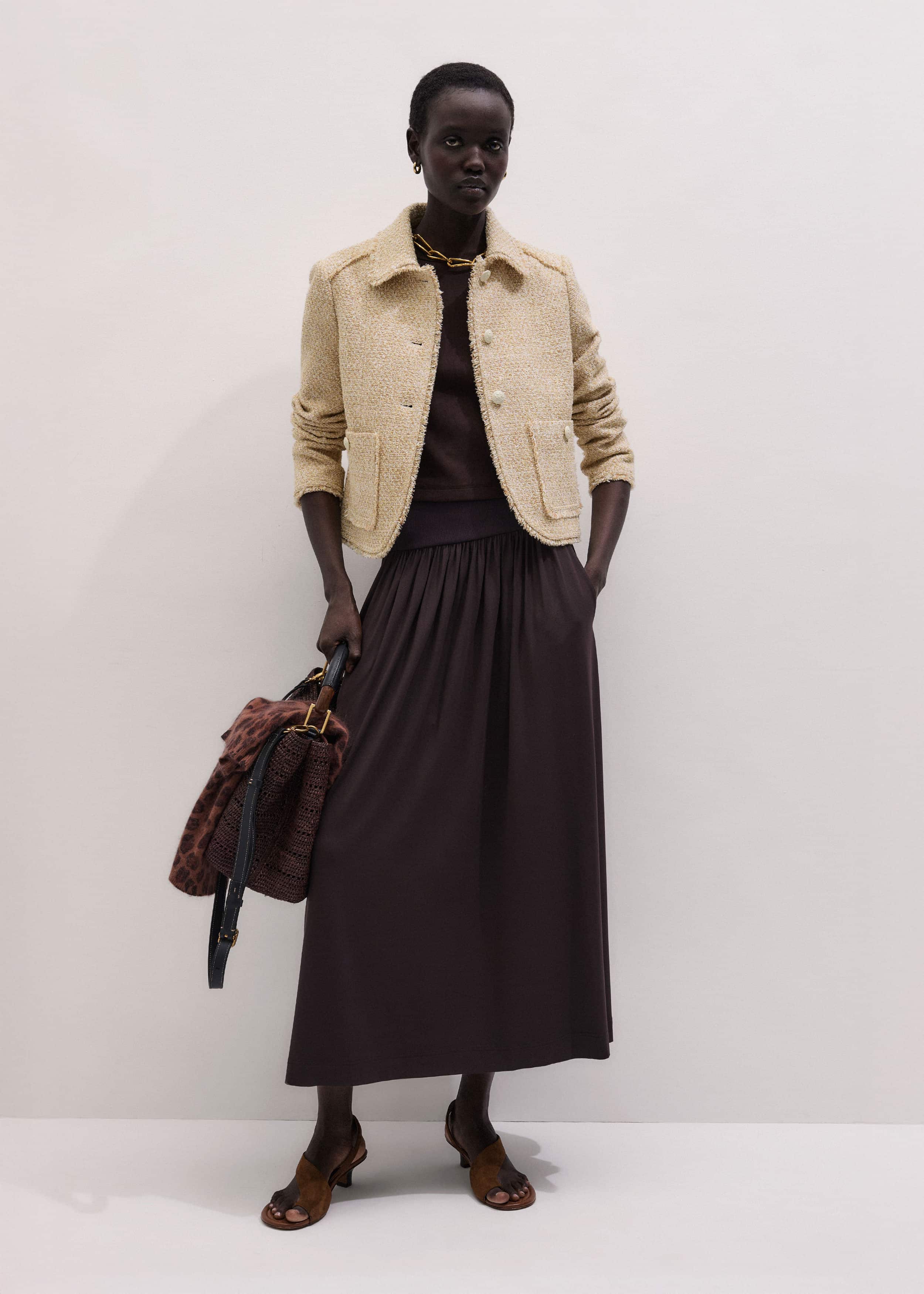Brown Soft Sculpt Maxi Skirt meandem