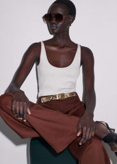 Tan Snake Print Reversible Belt meandem