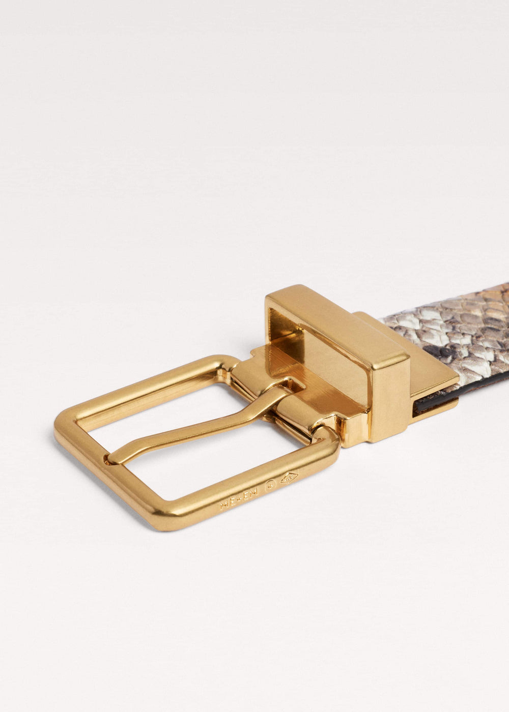 Tan Snake Print Reversible Belt meandem