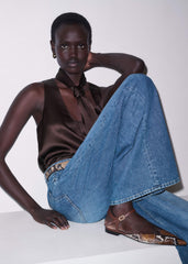 Brown Point Toe Flat meandem