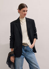 Cream Silk Elevated Cowl Neck Top meandem