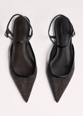 Brown Leopard Print Mesh Point-Toe Flat meandem