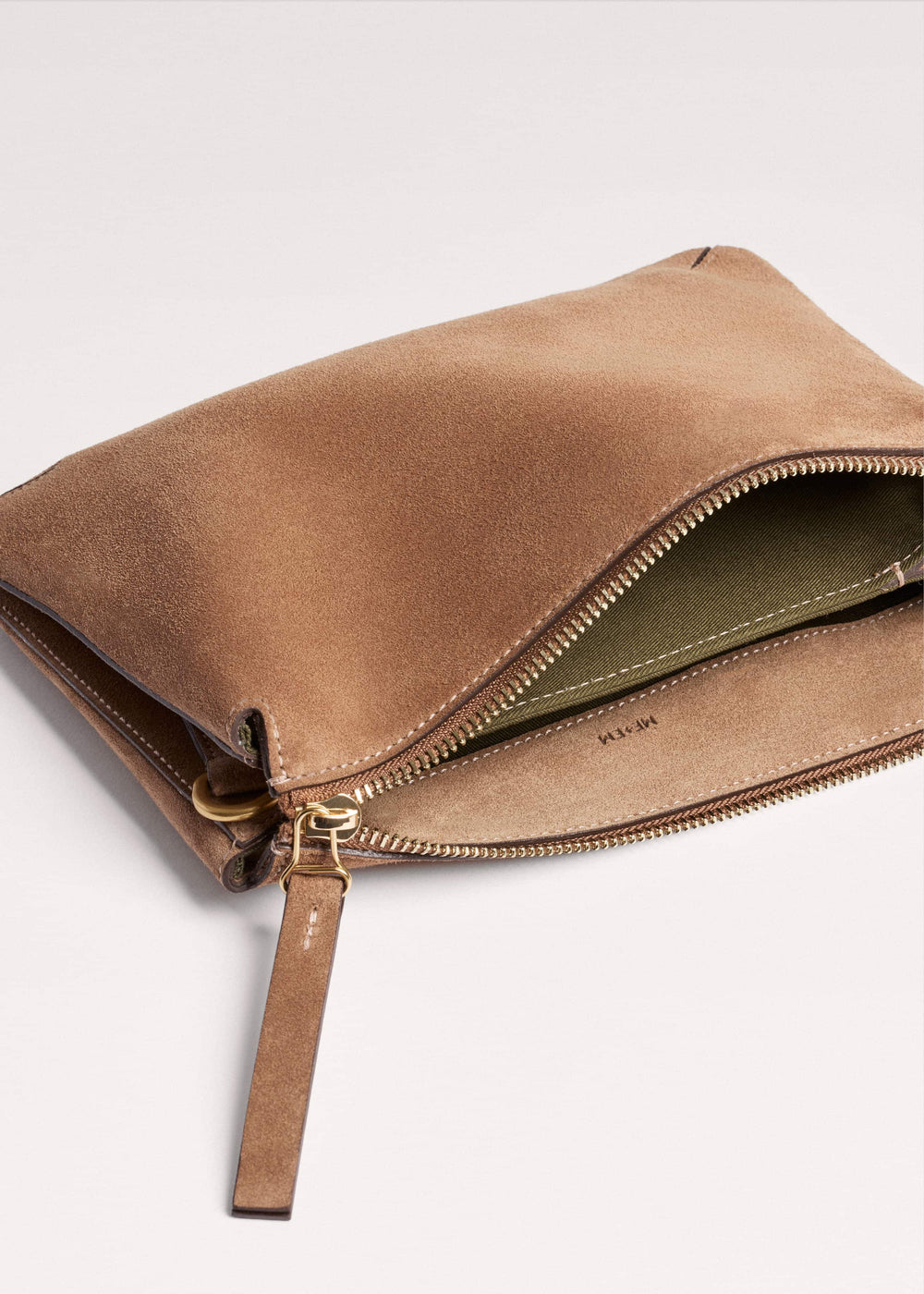 Brown Suede Double Pouch Crossbody Bag meandem