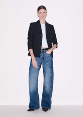 Black Longline Fitted Military Jacket meandem