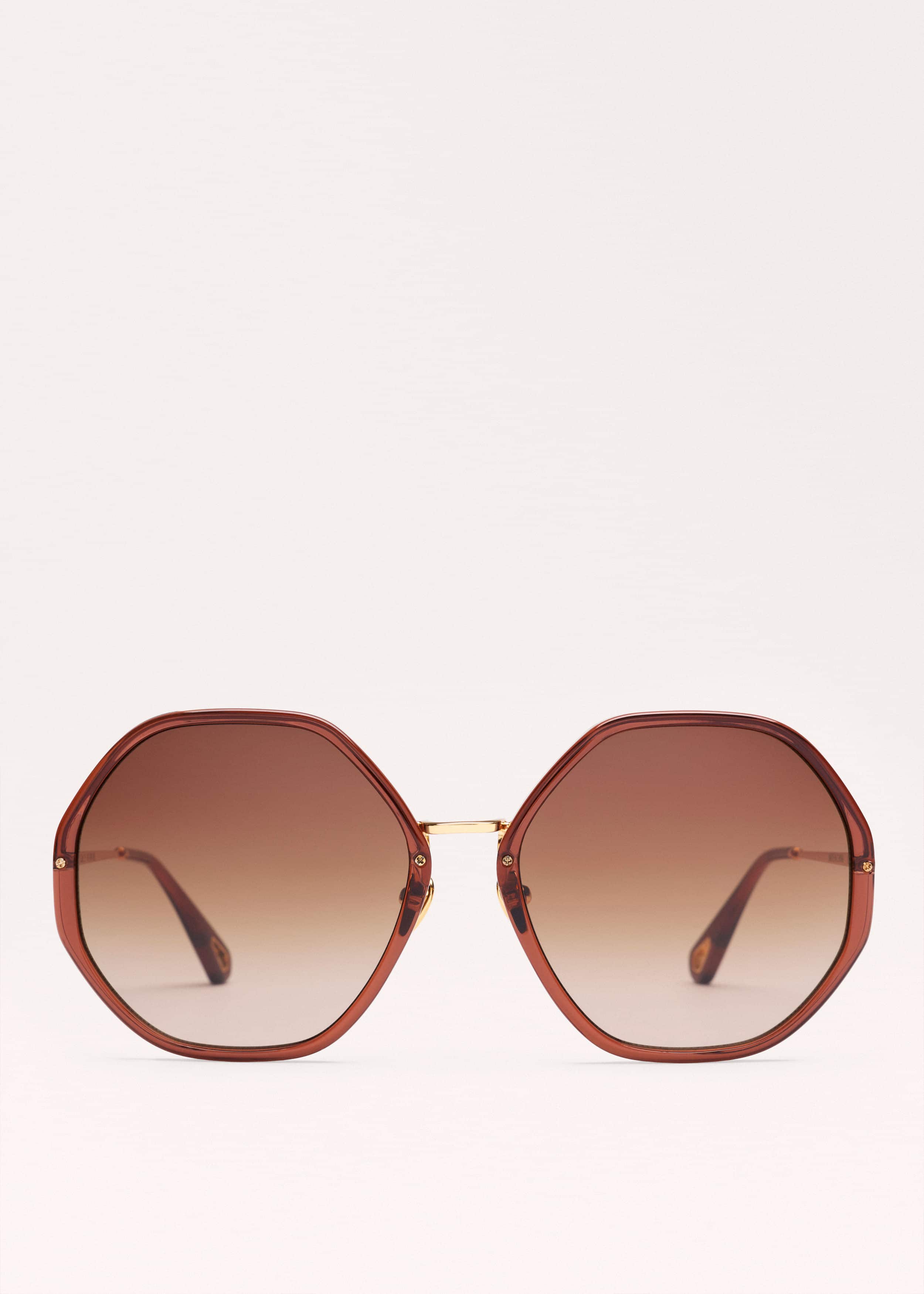 Cinnamon Hetagonal Frame Sunglasses meandem