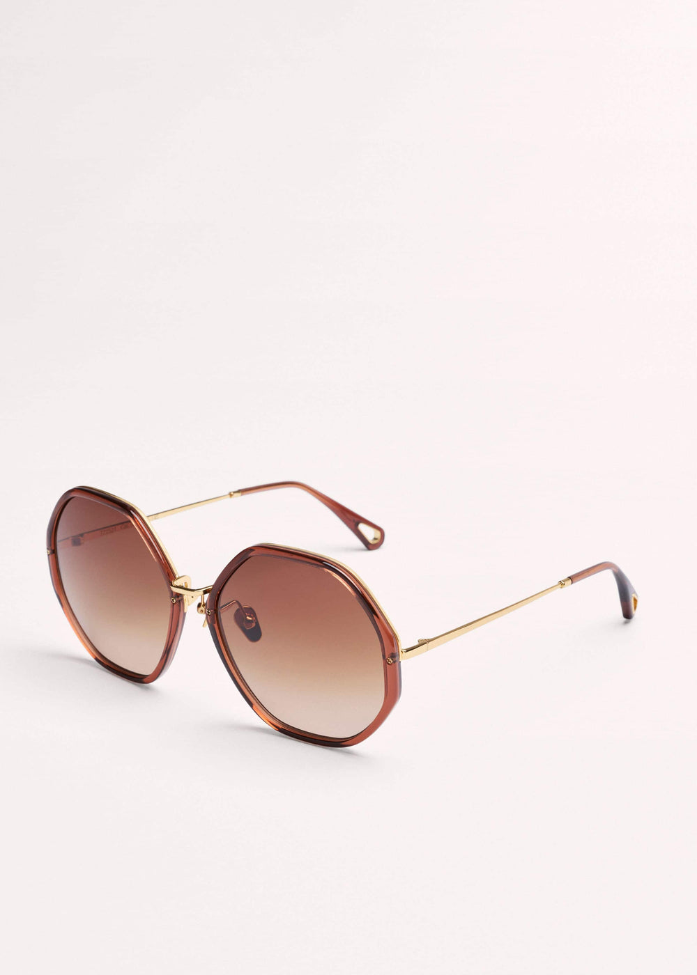 Cinnamon Hetagonal Frame Sunglasses meandem