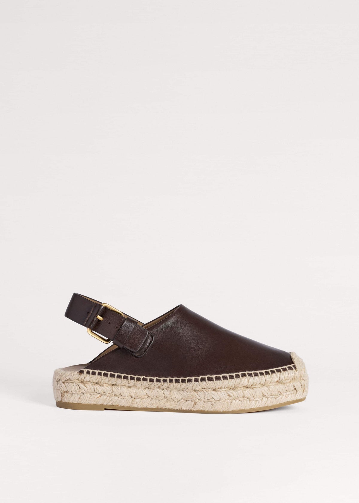 Brown Leather Slingback Espadrille meandem