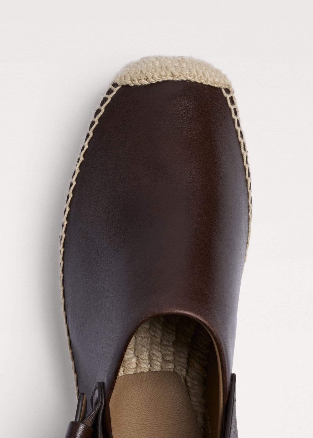 Brown Leather Slingback Espadrille meandem