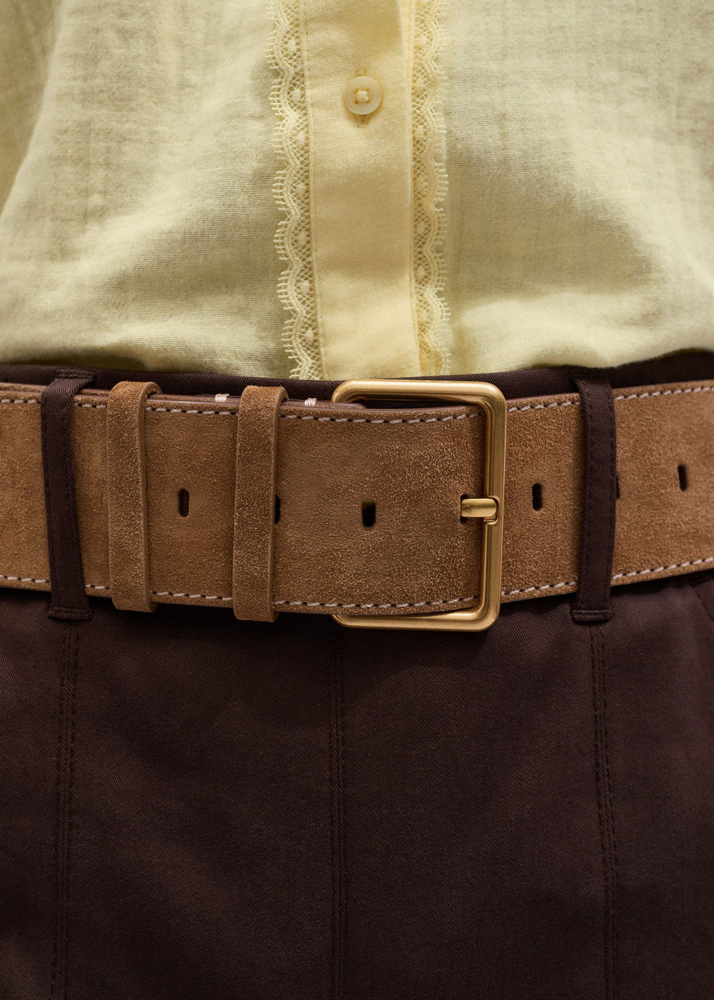 Brown Wide Waist Belt meandem