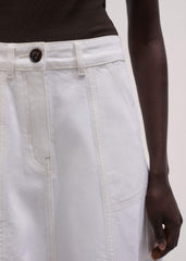 White Panelled A-Line Maxi Skirt meandem