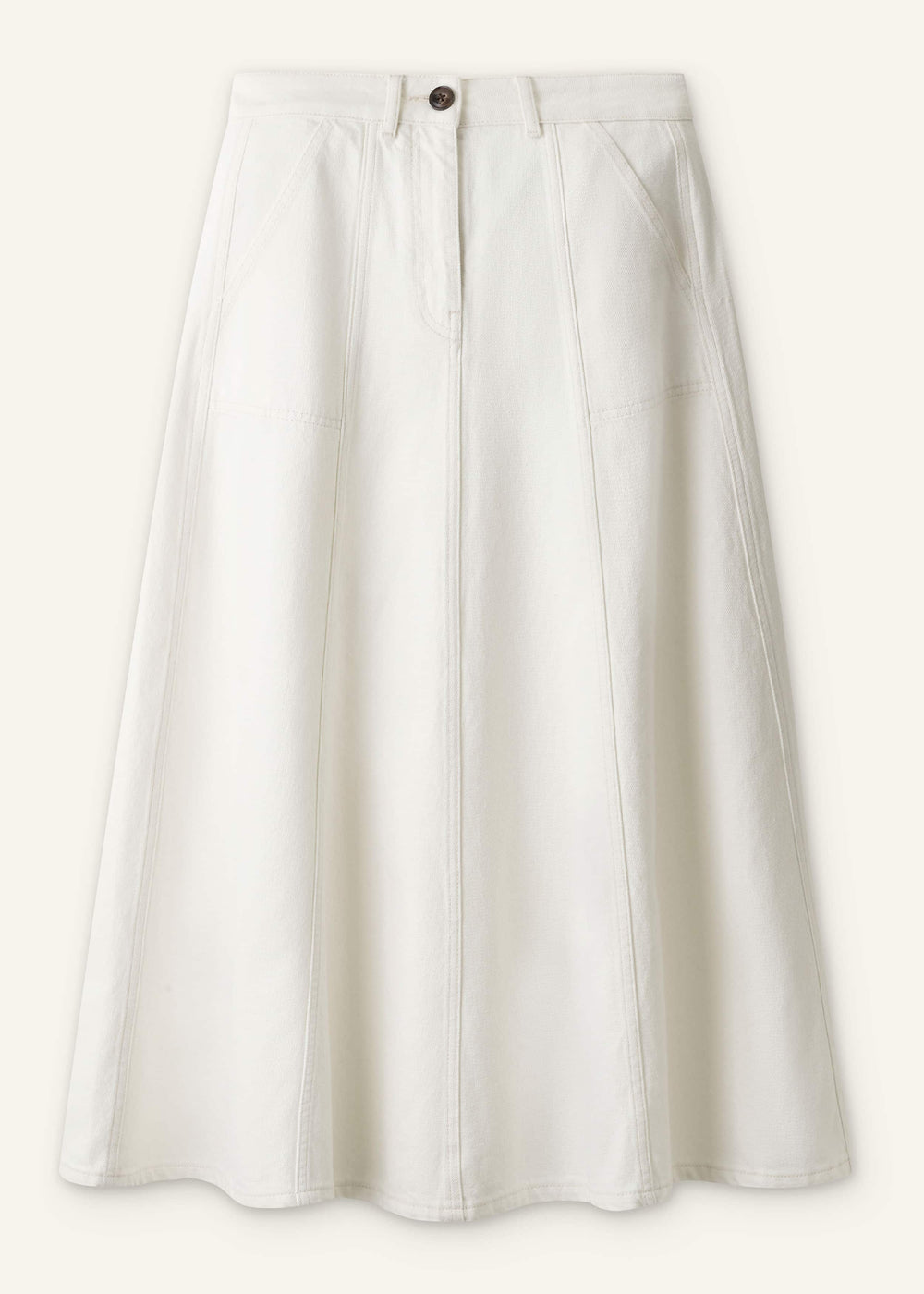 White Panelled A-Line Maxi Skirt meandem
