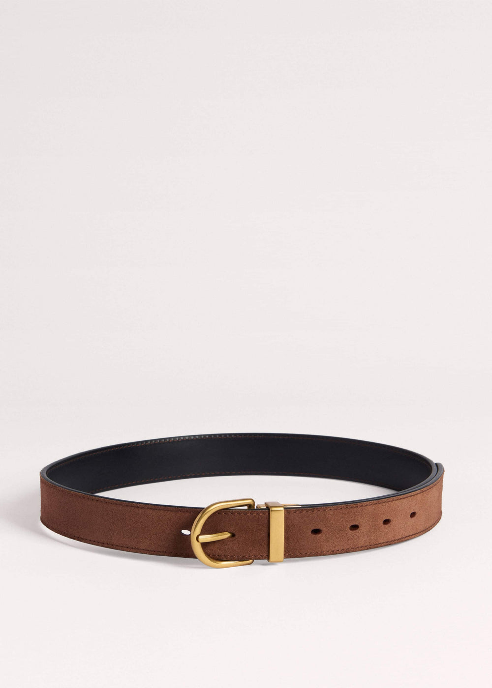 Chestnut Round Buckle Reversible Belt meandem