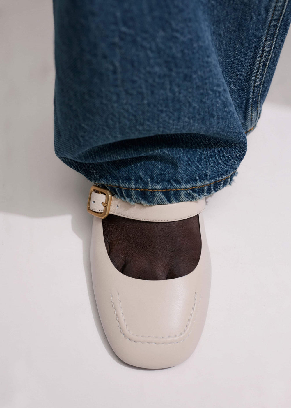 Cream Classic Mary Jane Heel meandem
