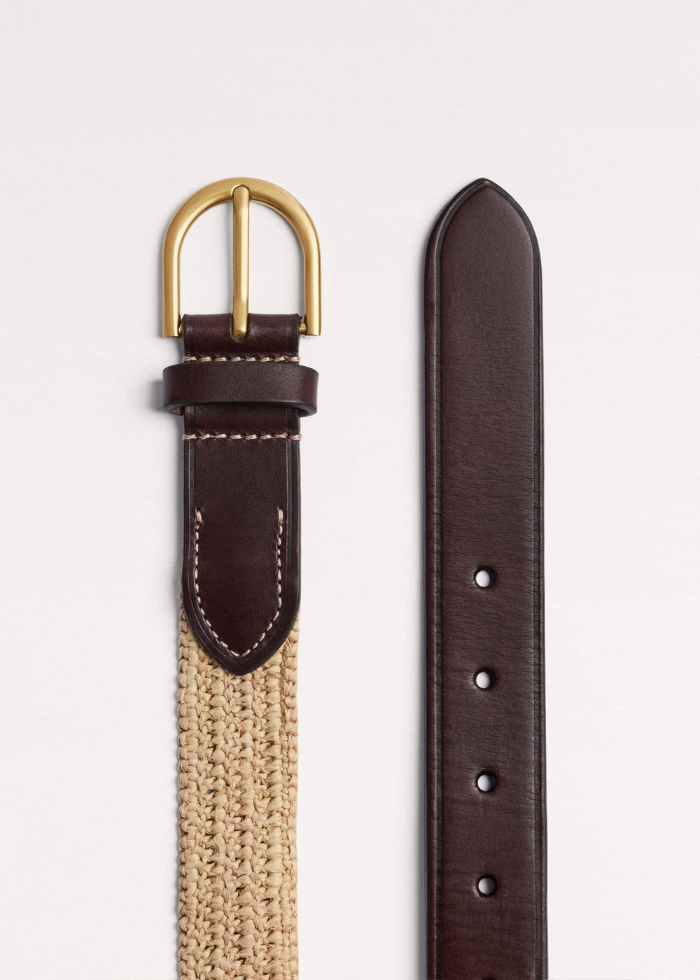 Natural Round Raffia Summer Belt meandem