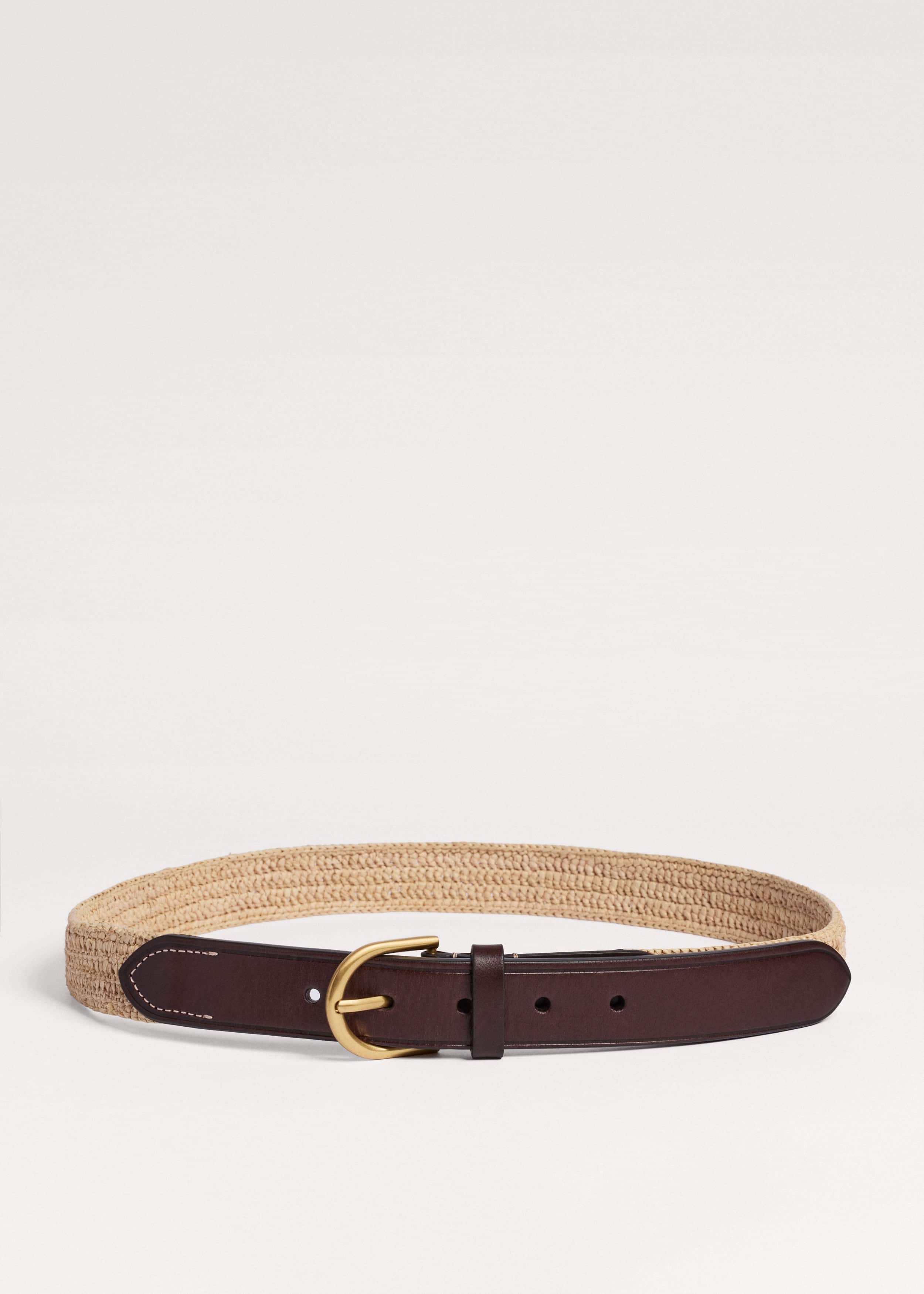 Natural Round Raffia Summer Belt meandem