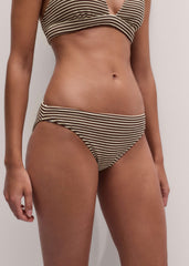 Cinnamon Brown Striped Bikini Bottom meandem