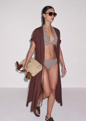 Cinnamon Brown Striped Bikini Bottom meandem