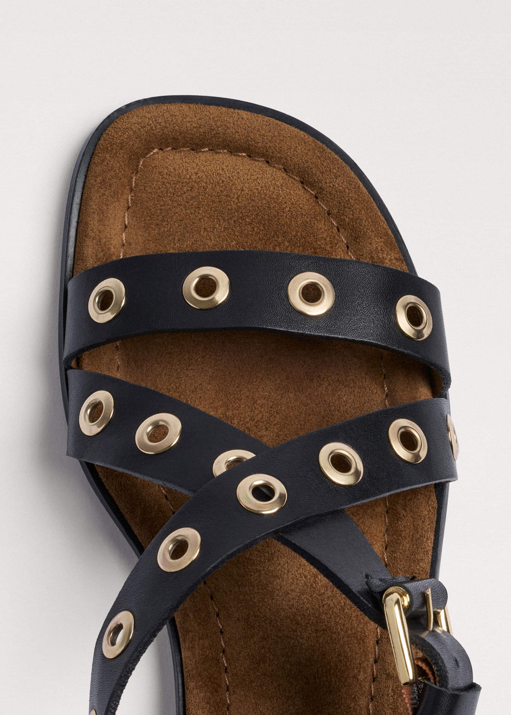 Black Eyelet Stud Sandal meandem