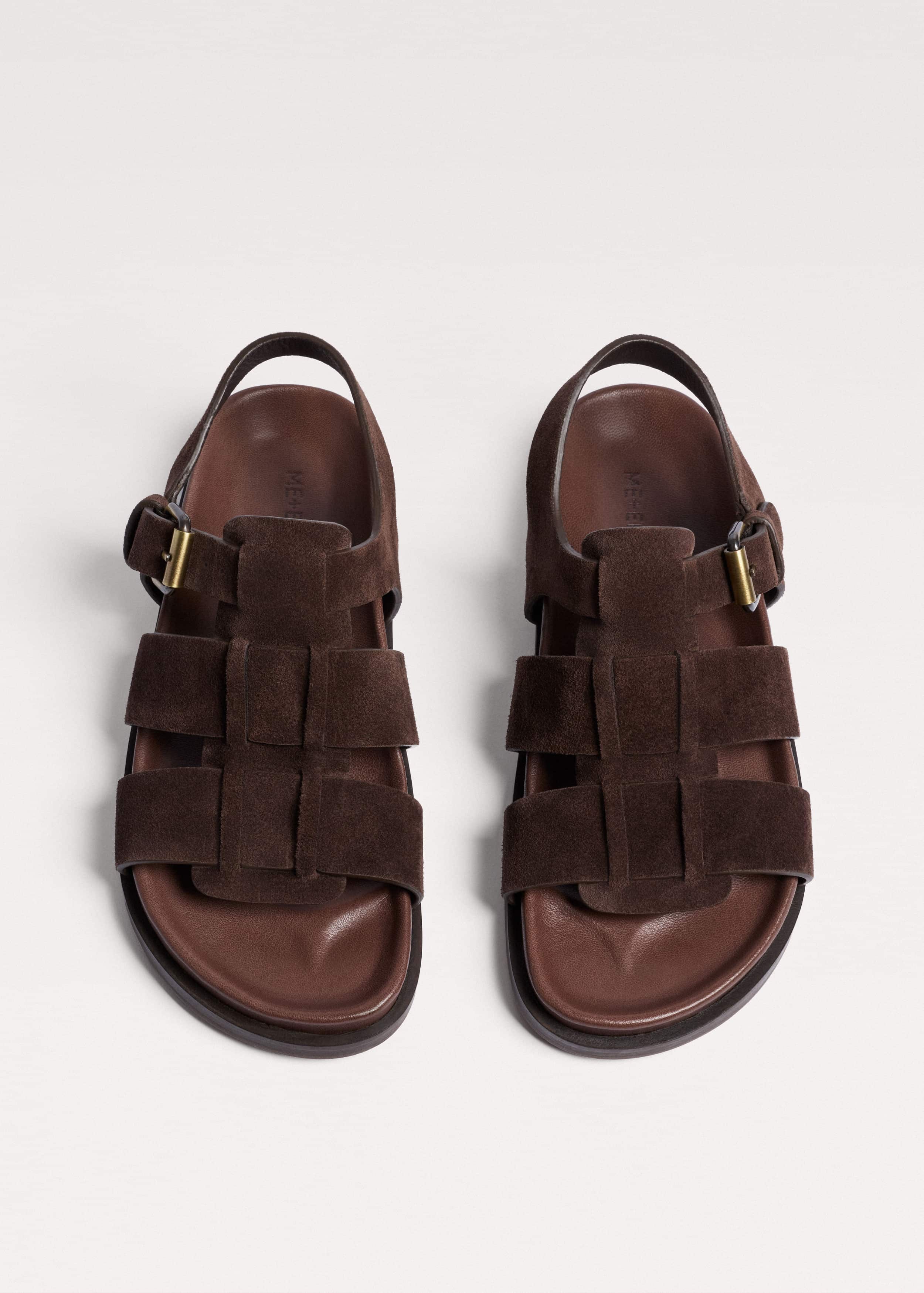 Dark Brown Open Toe Fisherman Sandal meandem